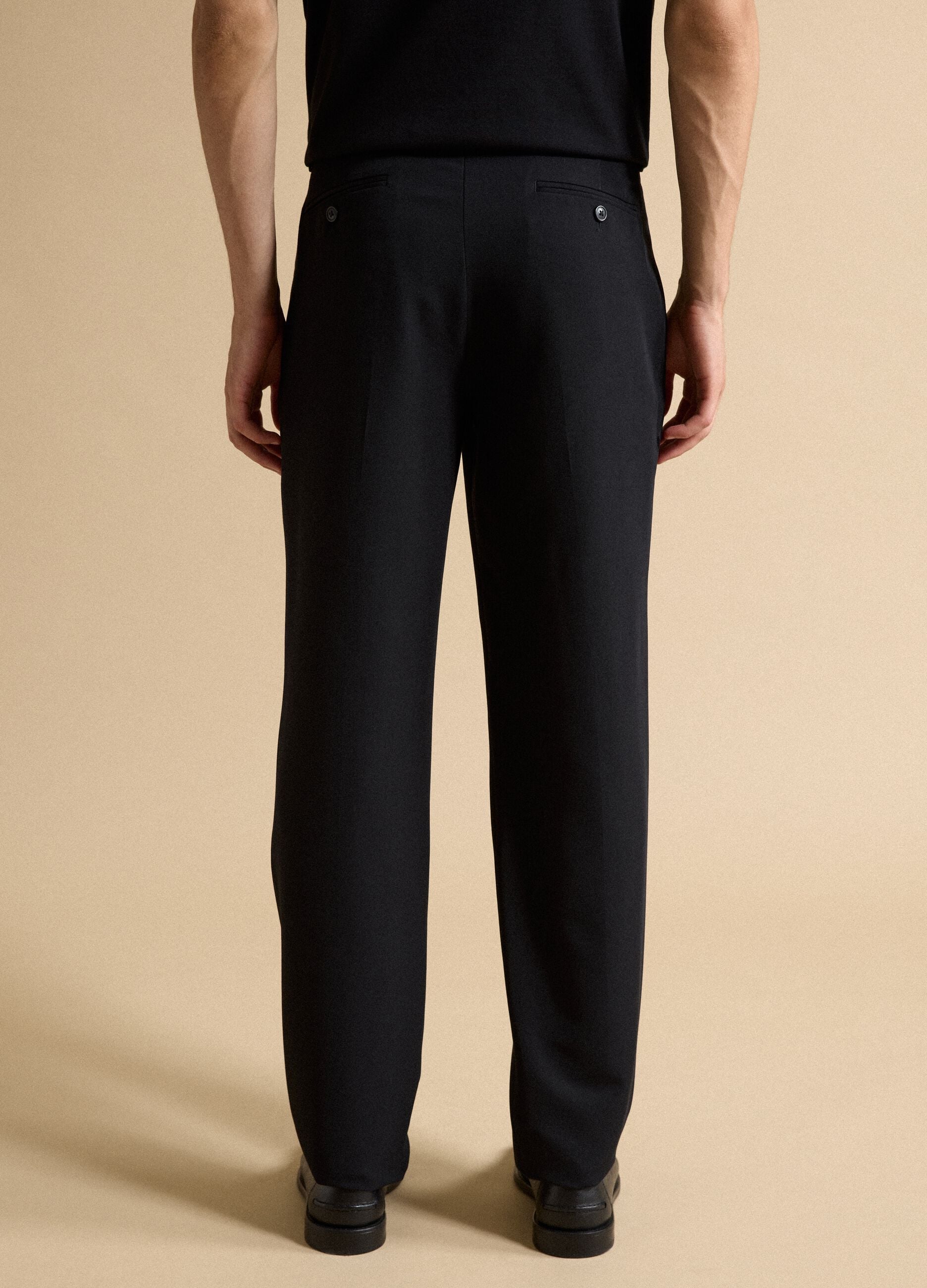 Pantaloni formali neri in viscosa elasticizzata slim fit