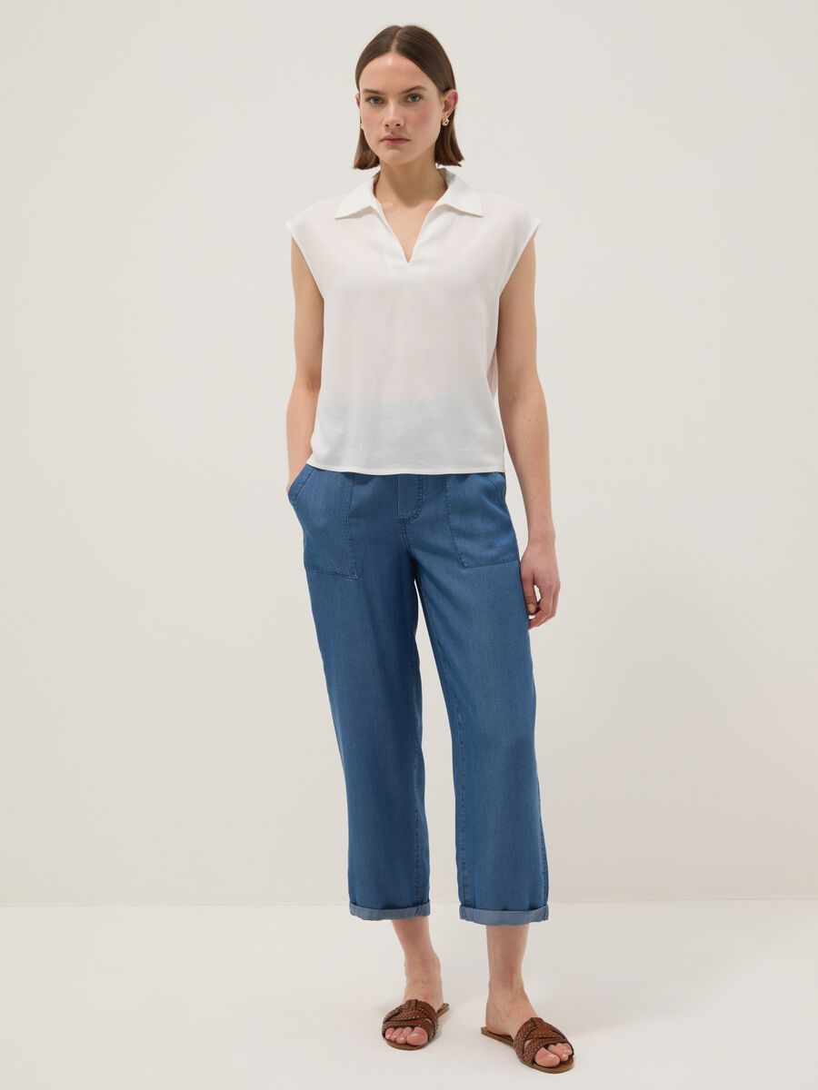 &Alpha;&nu;&omicron;&iota;&chi;&tau;ό &mu;&pi;&lambda;&epsilon; &tau;&zeta;&iota;&nu; &alpha;&pi;ό 100% lyocell &mu;&epsilon; &epsilon;&lambda;&alpha;&sigma;&tau;&iota;&kappa;ή &mu;έ&sigma;&eta;, relaxed &epsilon;&phi;&alpha;&rho;&mu;&omicron;&gamma;ή_0