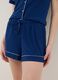Regular fit blue stretch viscose blend pyjama shorts_3