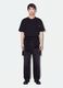 Schwarze Denim-Jeans mit Wide Leg aus reiner Baumwolle_0