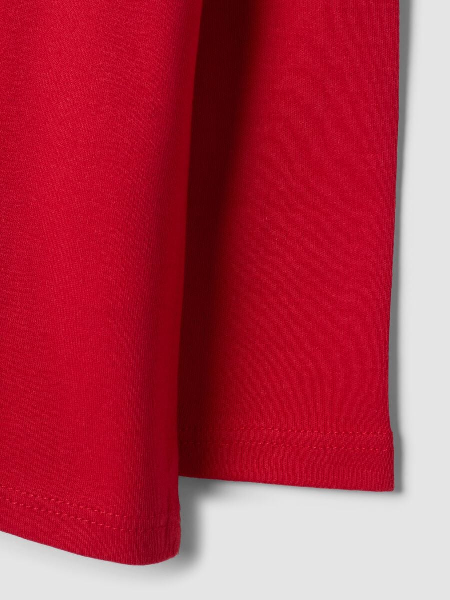 Red pure cotton high-neck T-shirt_3