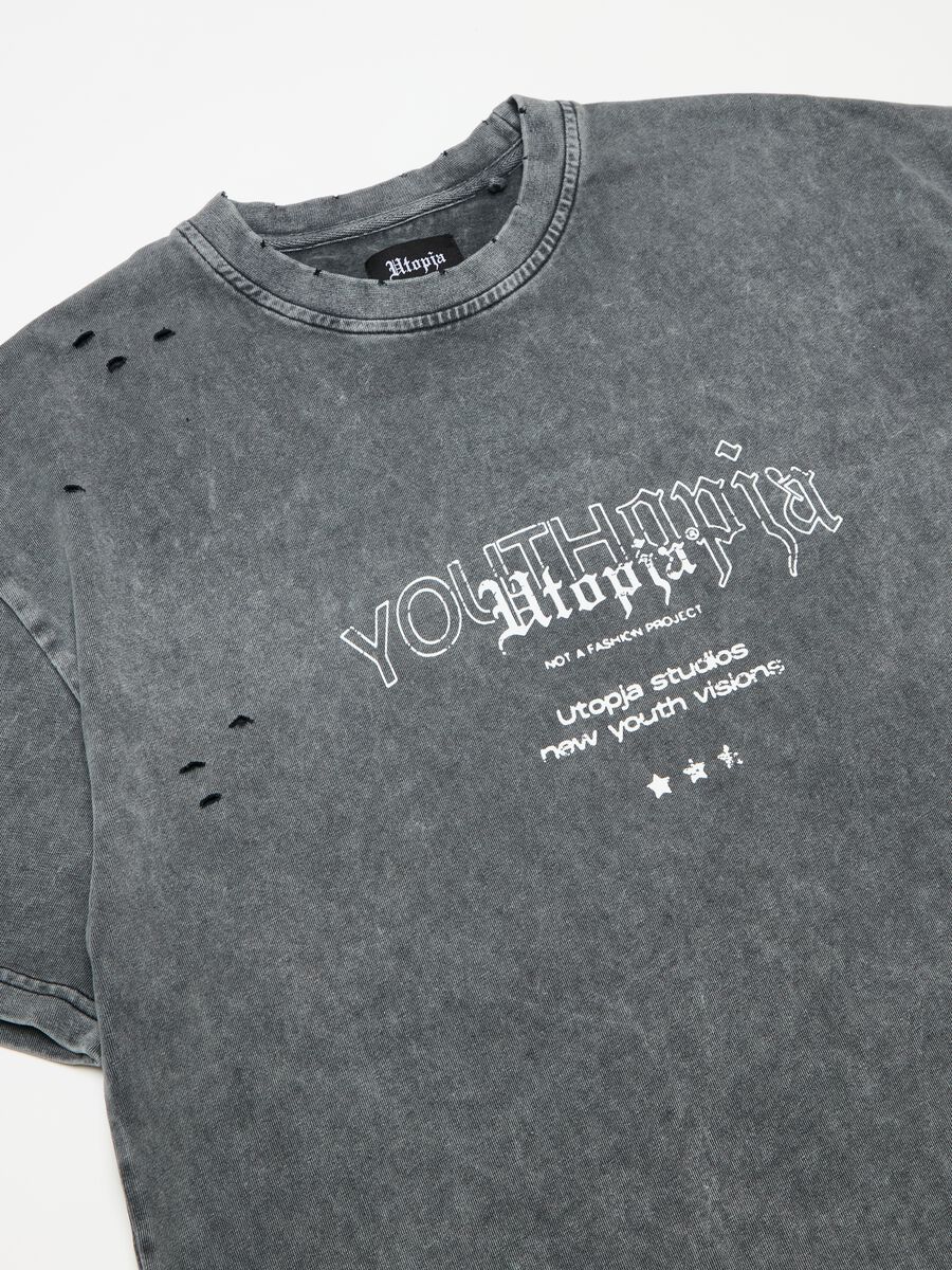 Distressed Graphic T-shirt Vintage Grey_6
