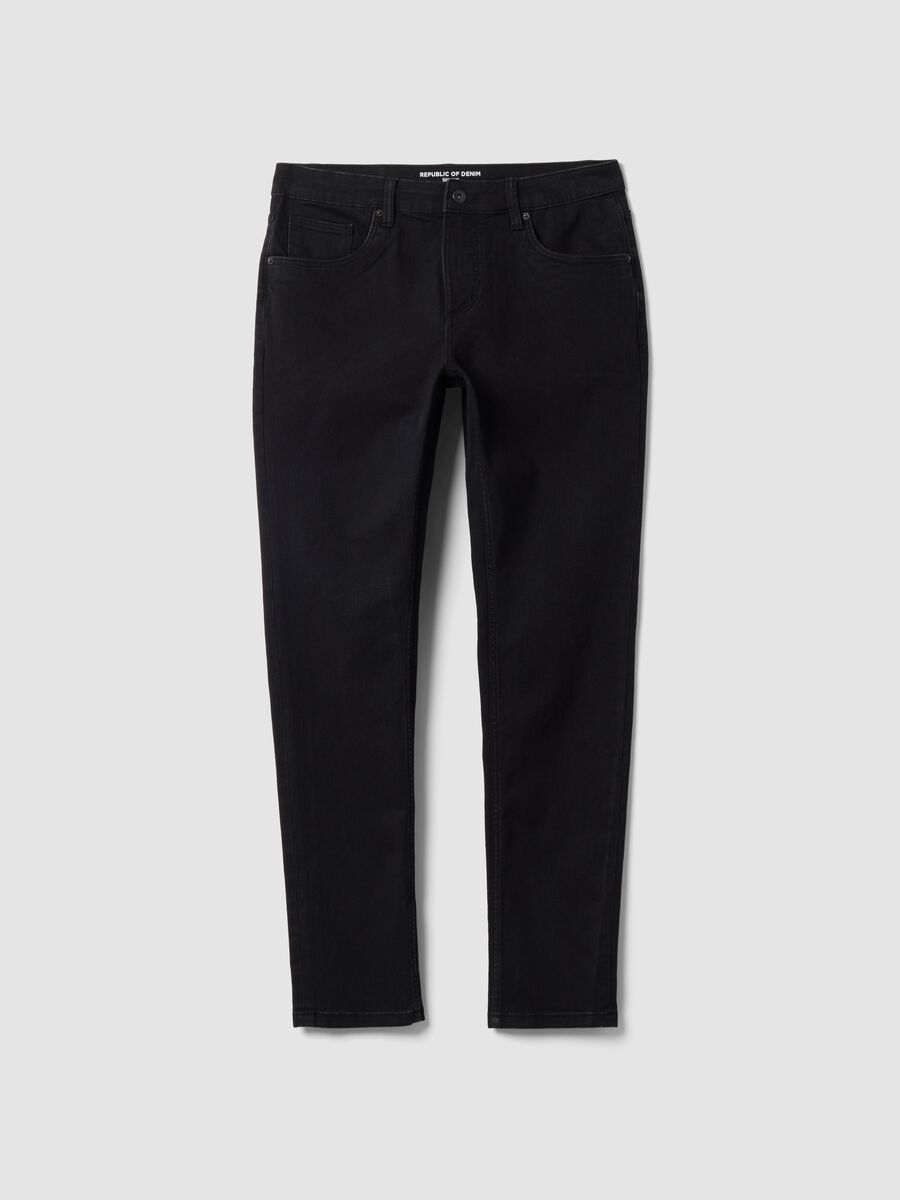 Schwarze Skinny-Fit-Jeans aus Stretch-Baumwolle_4