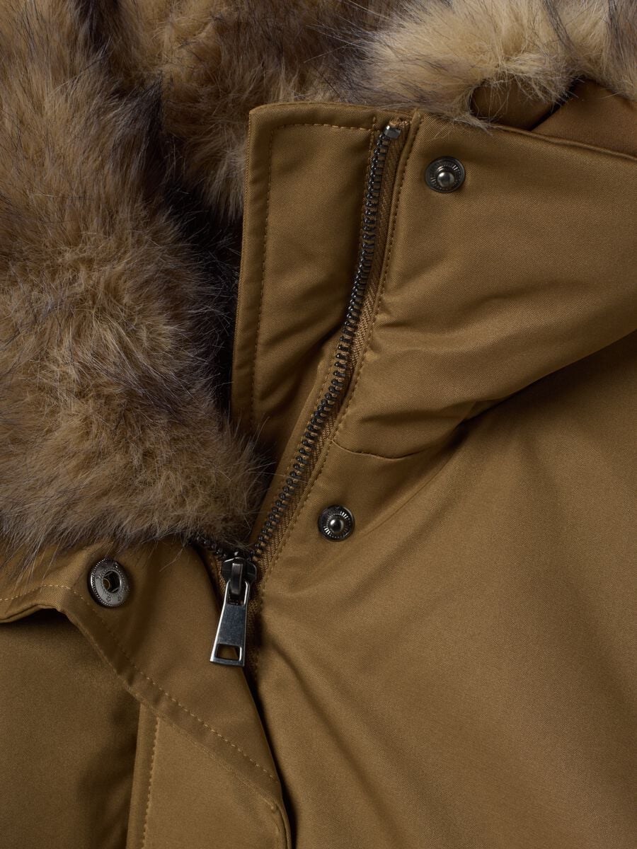 Bomber imbottito verde con colletto a contrasto e zip regular fit_1