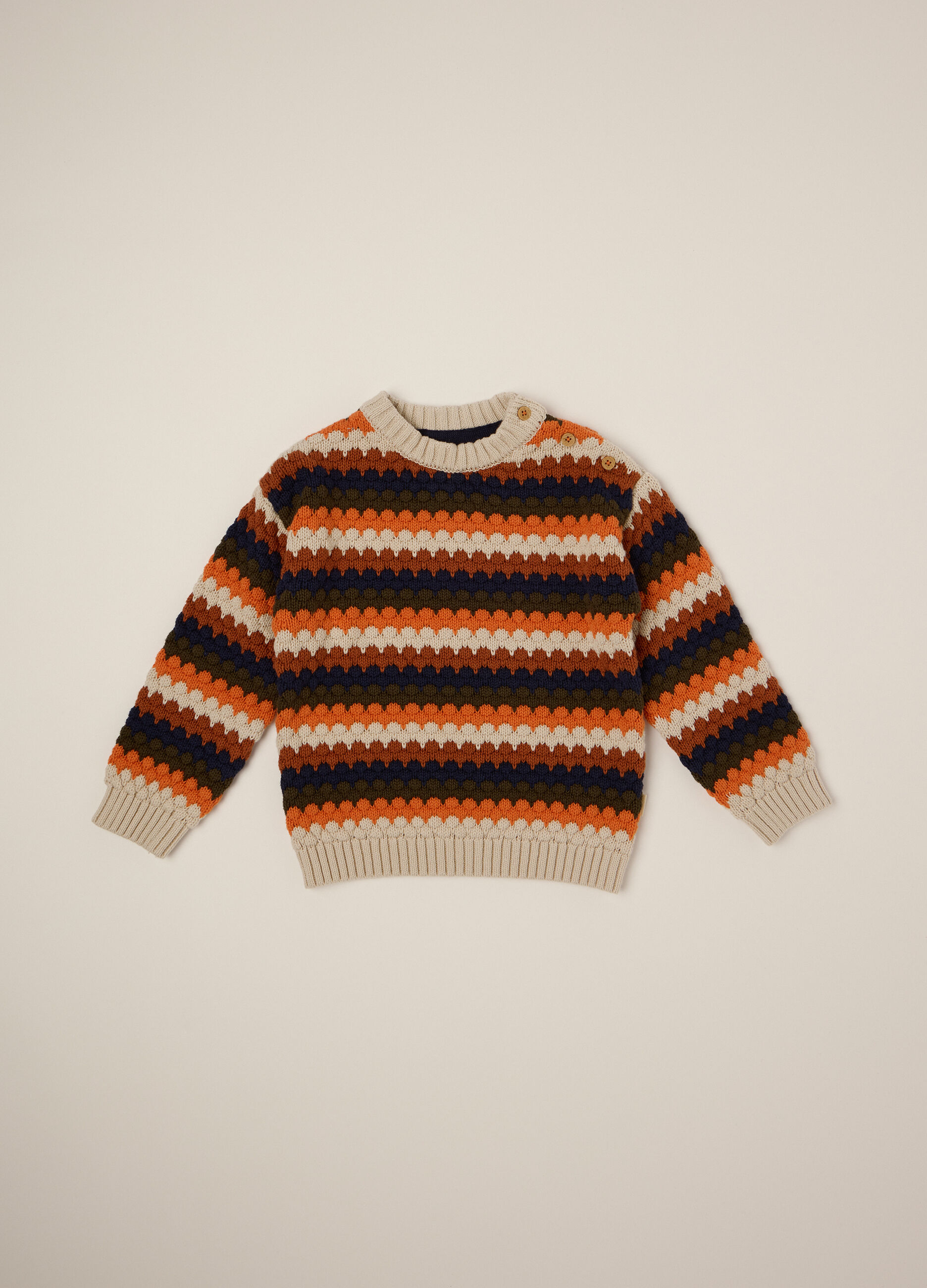Multicolour cotton sweater for newborn