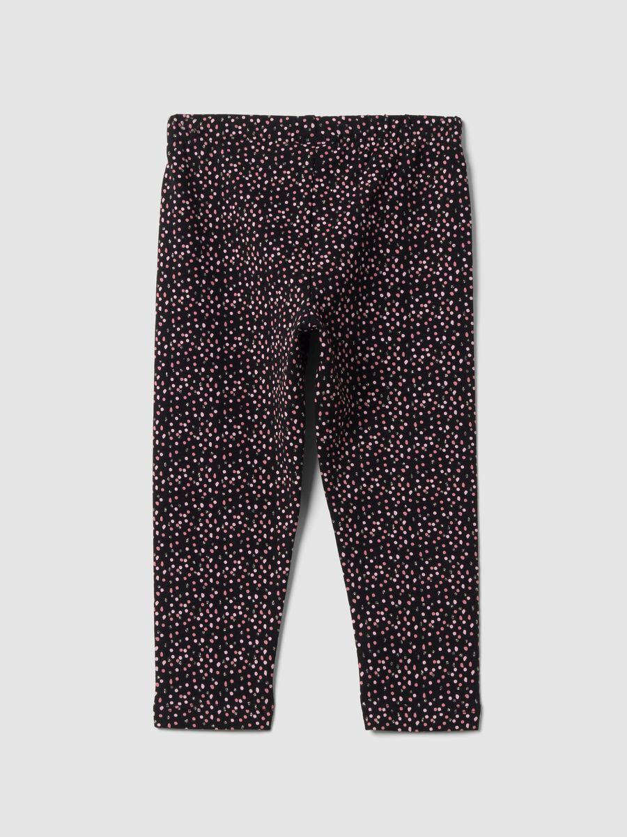 Leggings neri in cotone organico elasticizzato slim fit per bimba_1