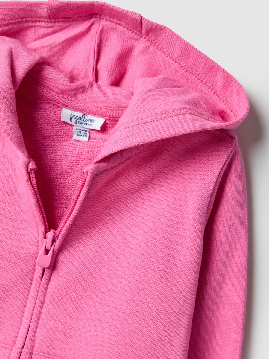 Girls' pink cotton hoodie regular fit_2