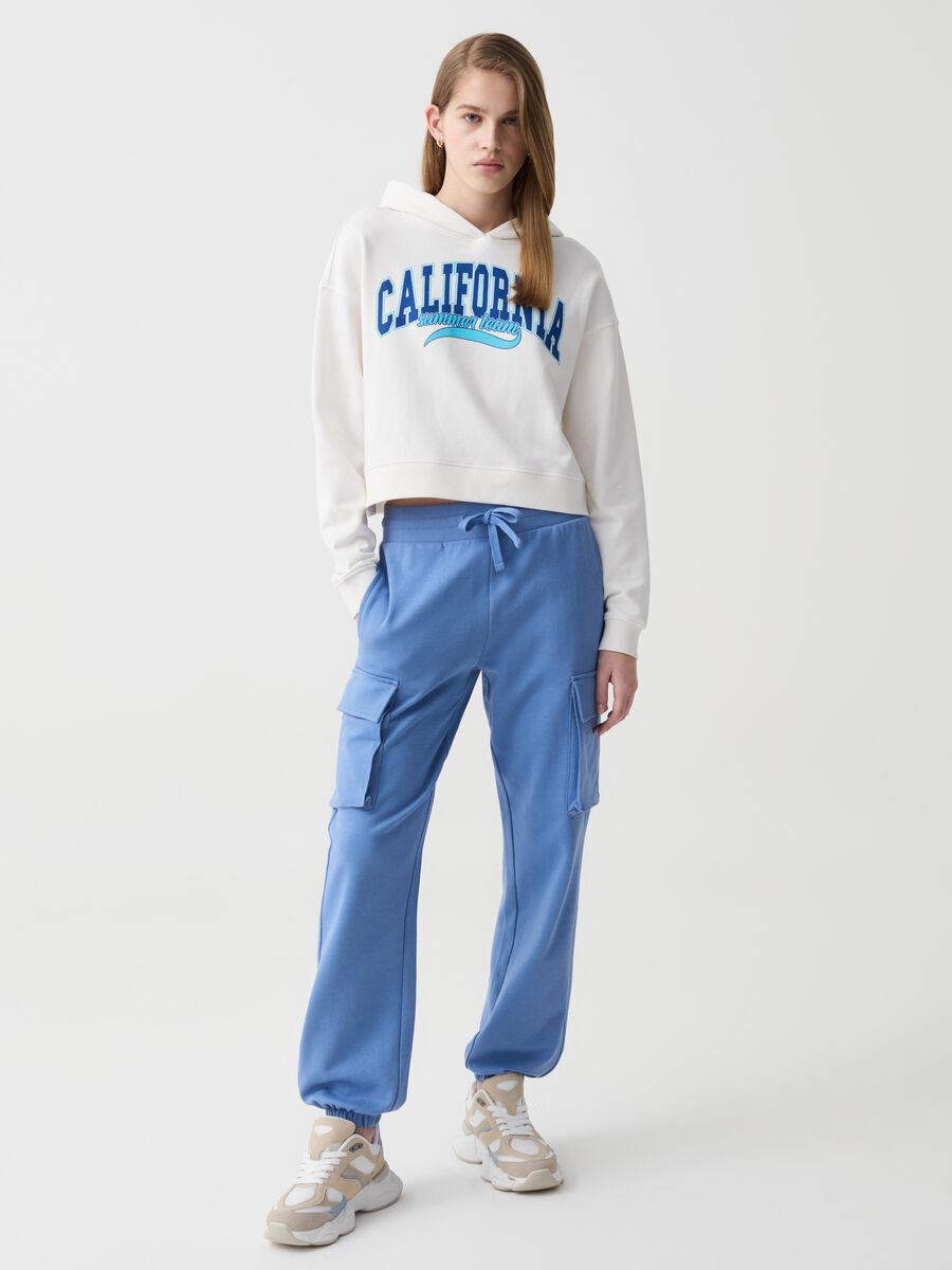 Cargo joggers in fleece with drawstring_0