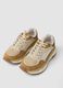 Beige lace-up trainers with contrast inserts_1
