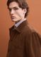 Brown ribbed pure cotton shacket with buttons_0