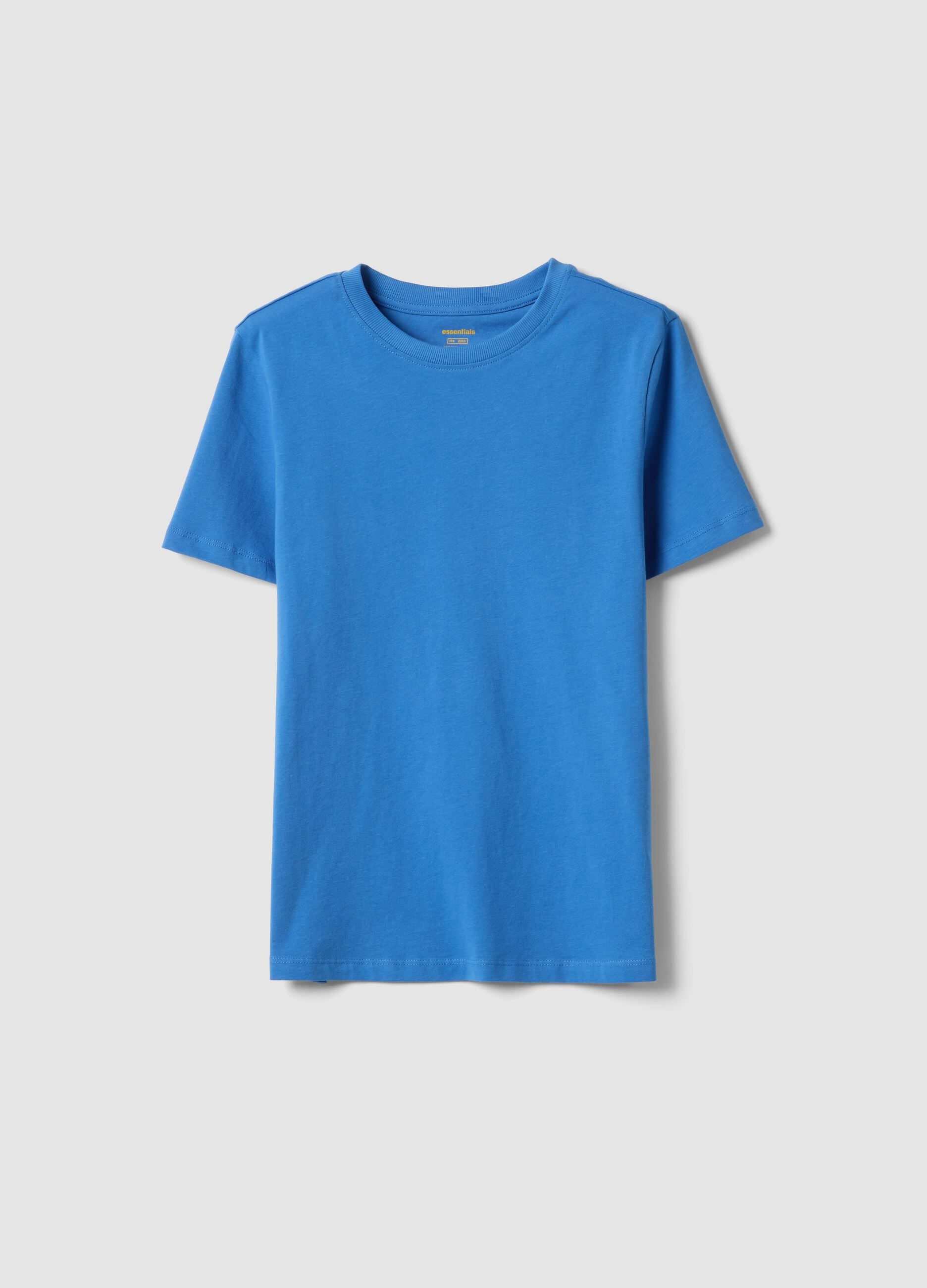 Blue short-sleeve organic cotton T-shirt
