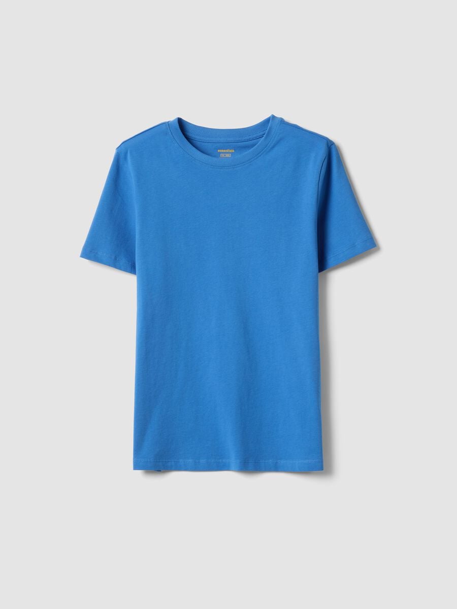 Camiseta azul de algod&oacute;n org&aacute;nico de manga corta_4