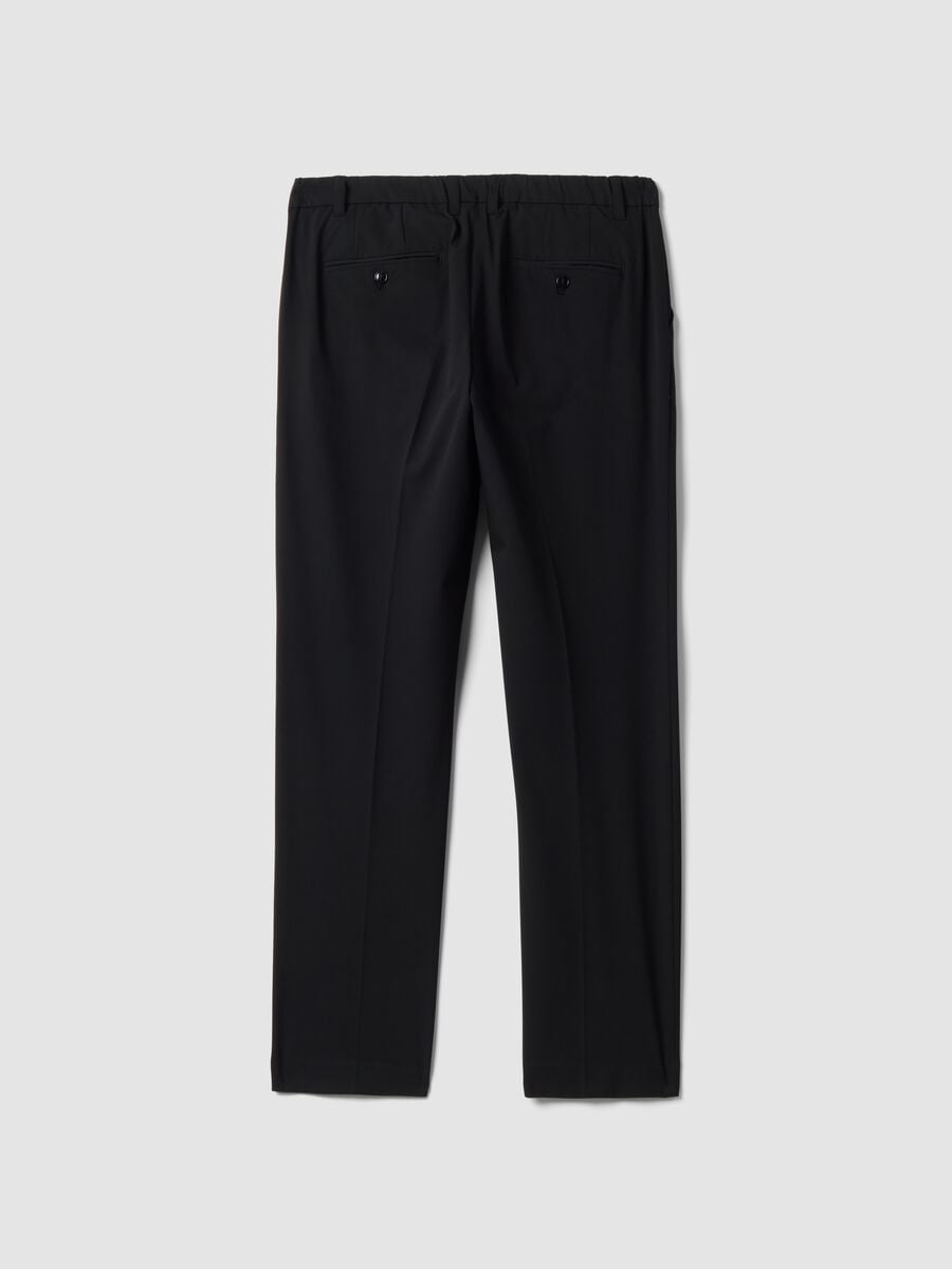 Black slim-fit stretch viscose twill chino trousers_6