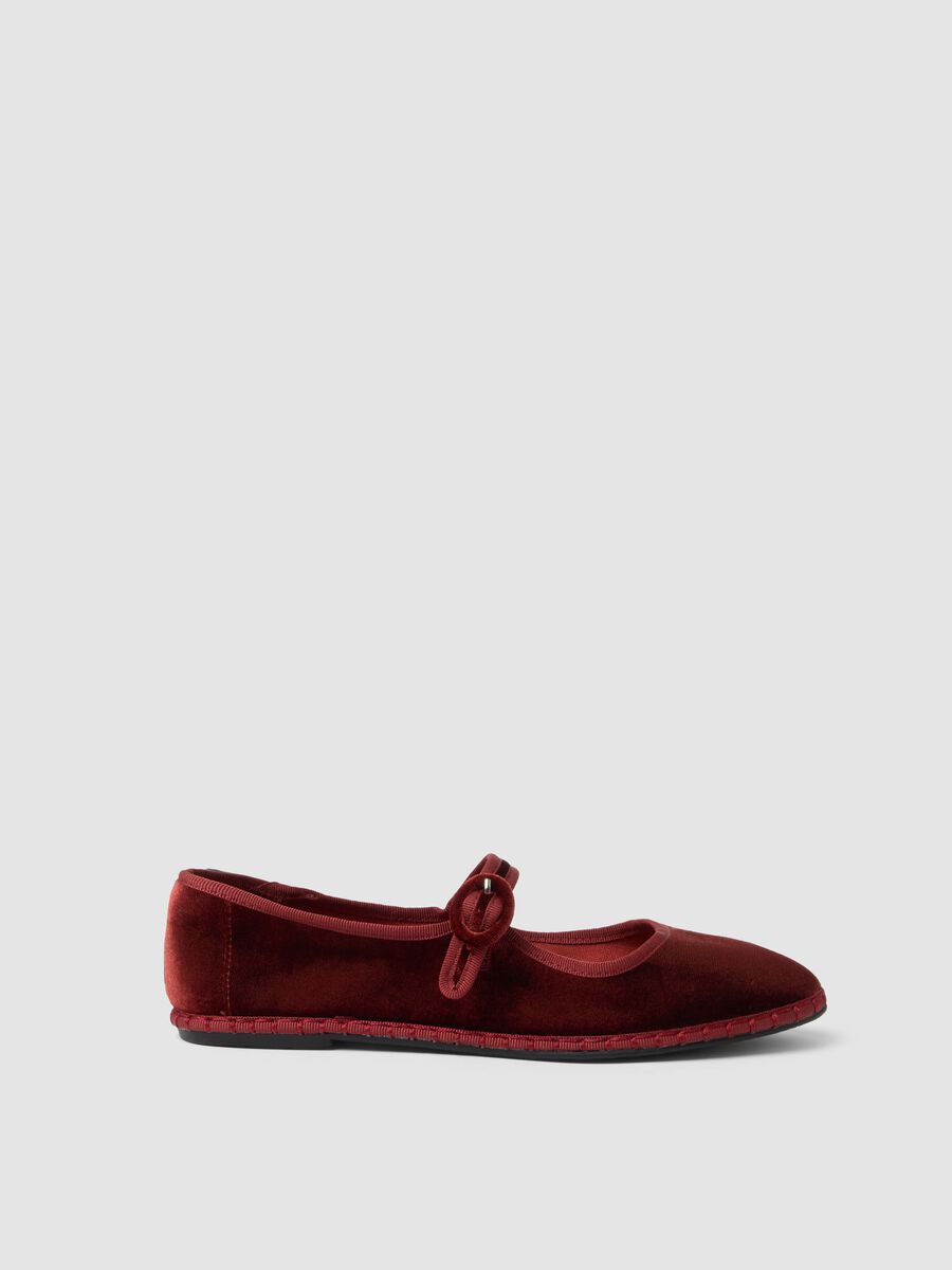 Red Ballet Flats with Strap_0