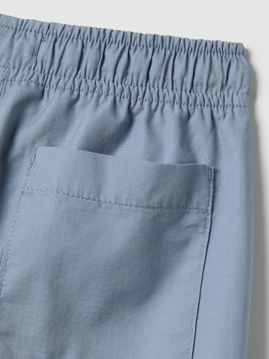 Regular fit azure pure cotton jogger trousers for children_3