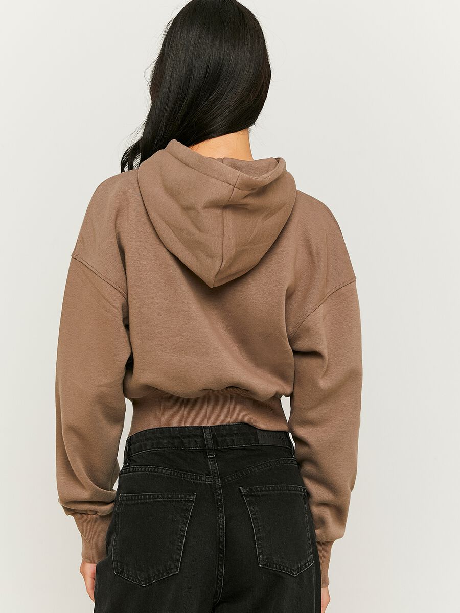 Crop sweatshirt with hood and zip_2