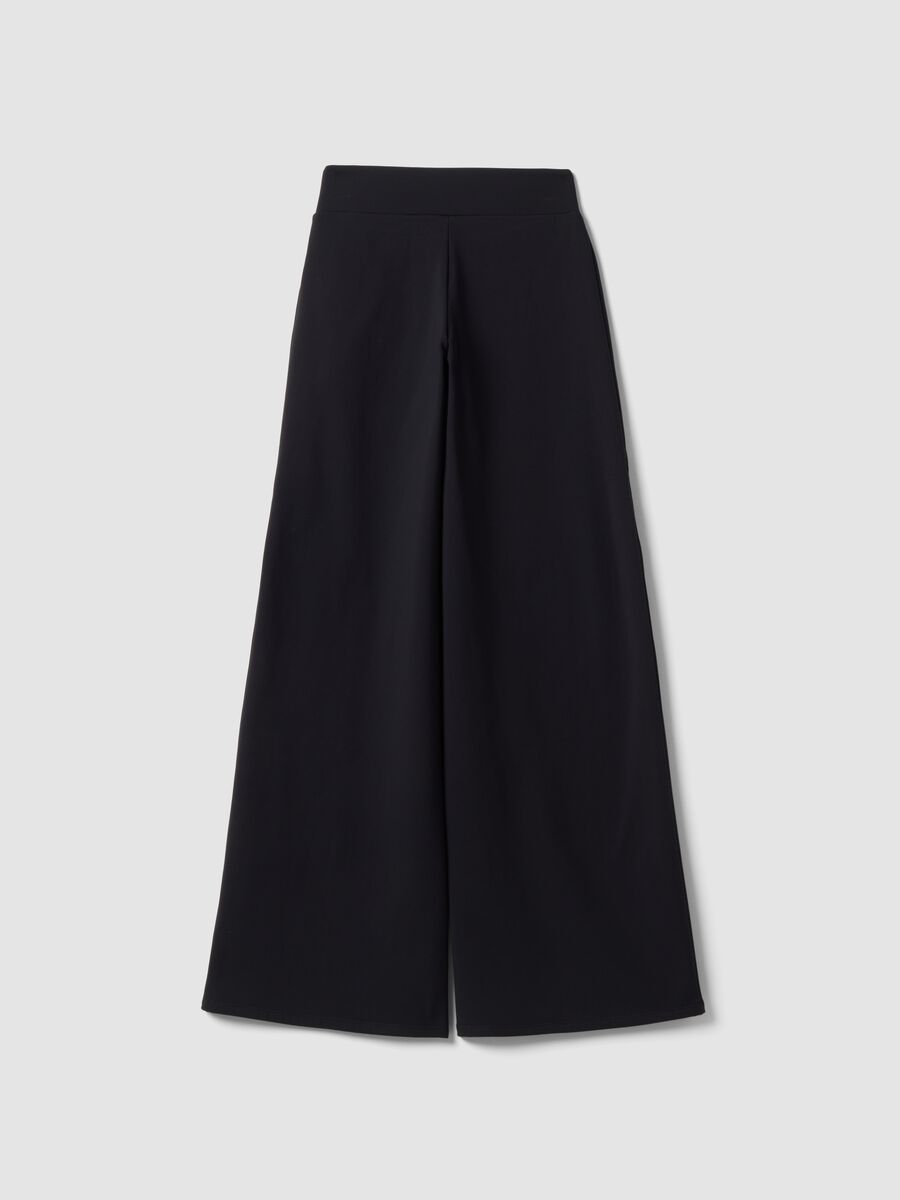 Schwarze Wide-Leg-Hose aus Stretchmaterial ALTAVIA STUDIO_5