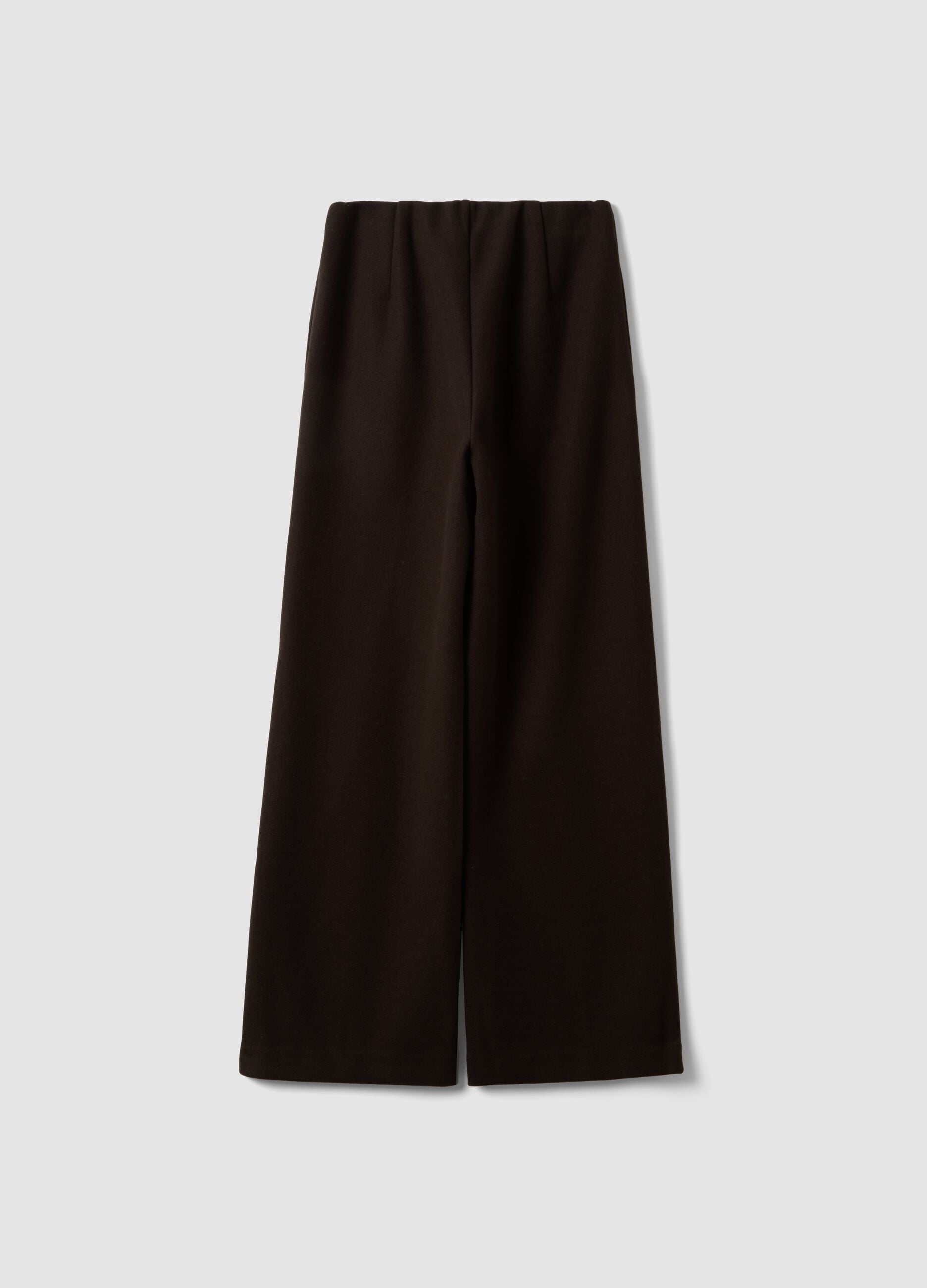 Pantaloni eleganti marroni in misto viscosa baggy fit