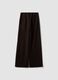 Pantaloni eleganti marroni in misto viscosa baggy fit_2
