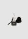 Black keyring with heart charm and mini pouch_0