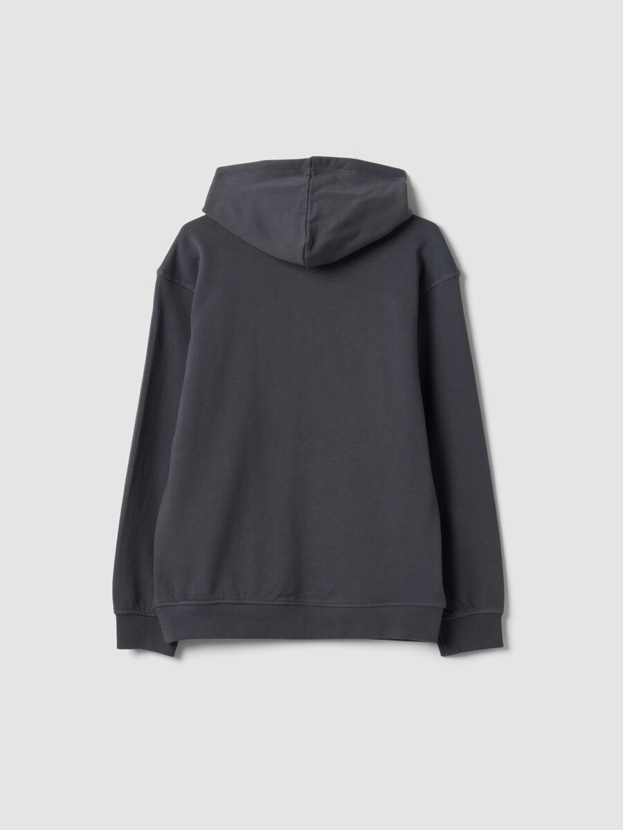 Grey pure cotton hoodie with relaxed-fit print_5