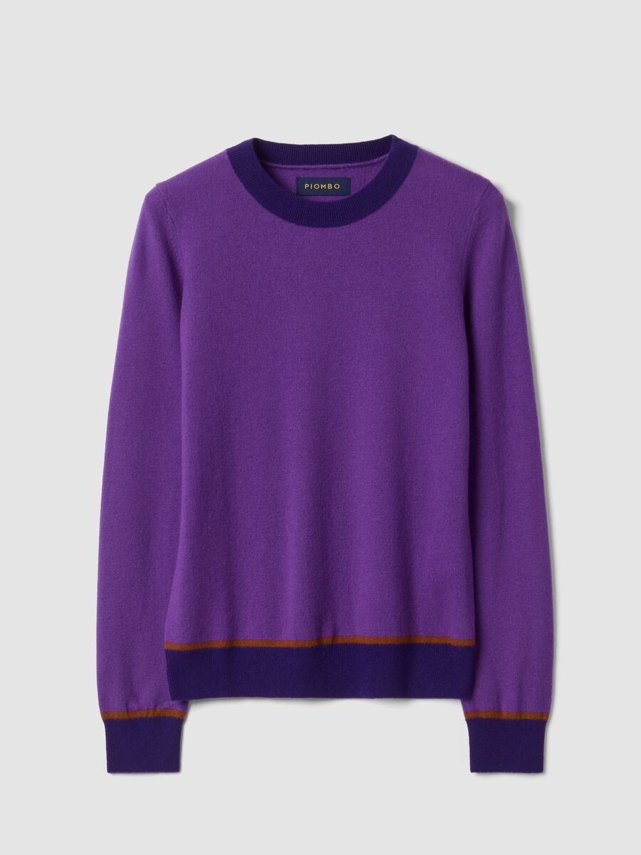 Maglia viola in pura lana girocollo_0
