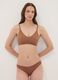 Brown stretch microfibre briefs with regular waist_0