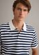 Blue and White Striped Pure Cotton Polo Shirt_0