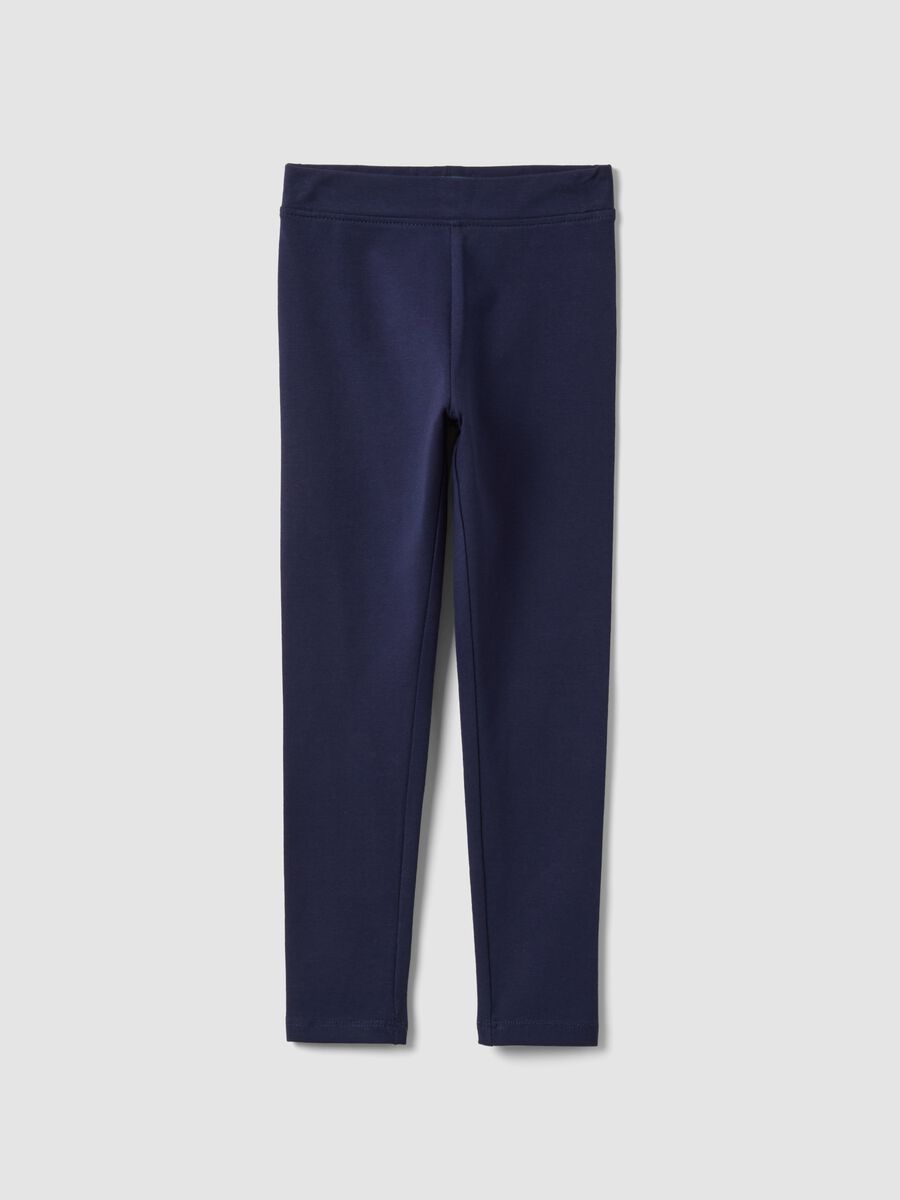 Girls&rsquo; skinny stretch organic cotton blue leggings_0