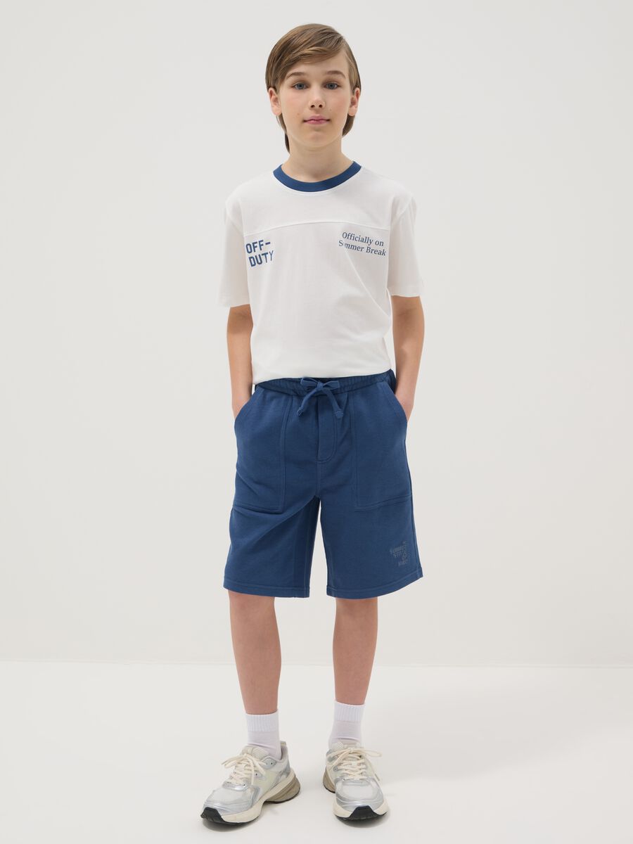 Boys' Pure Cotton Blue Shorts Regular Fit_0
