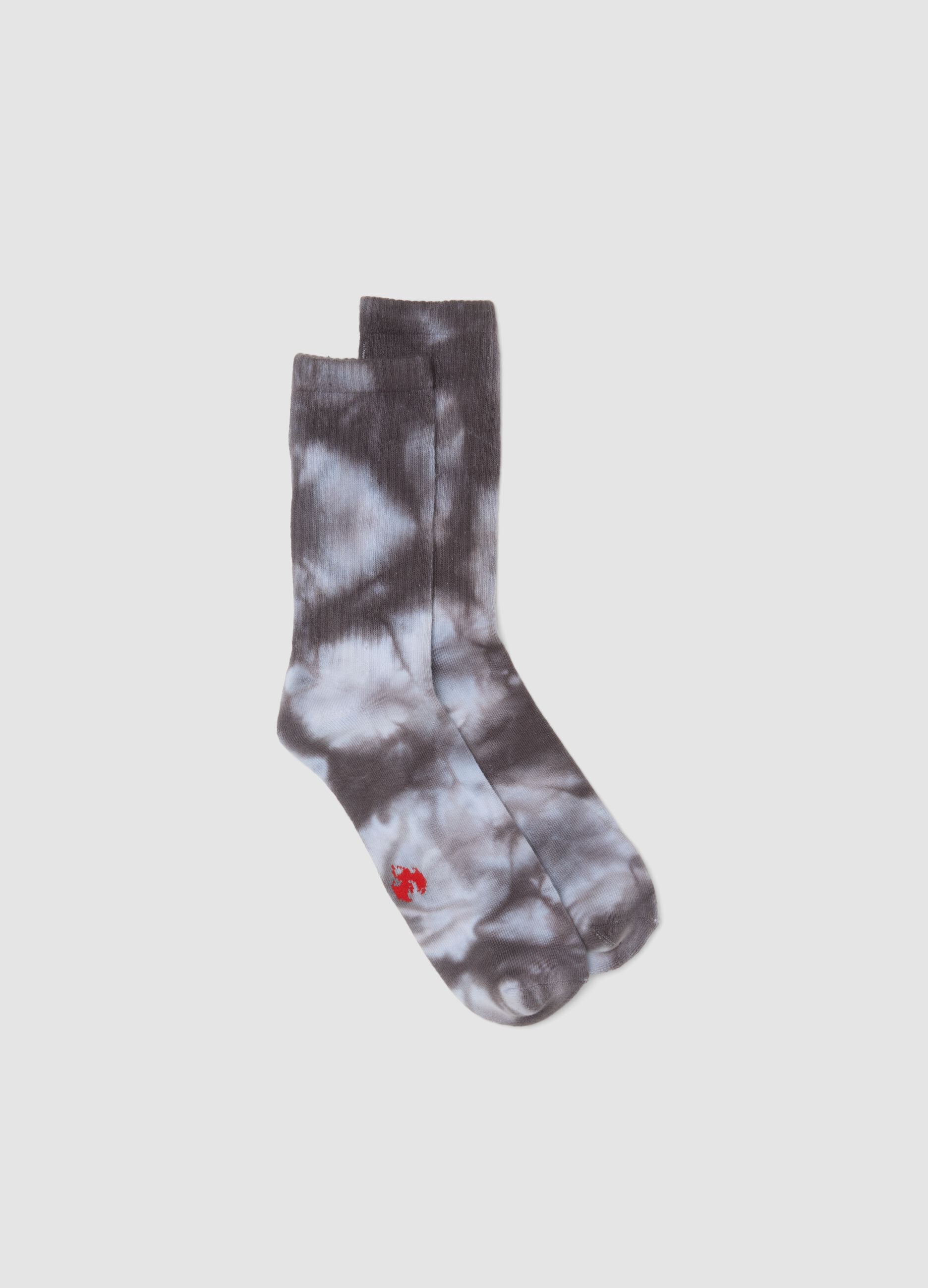 Grey stretch-cotton sports socks
