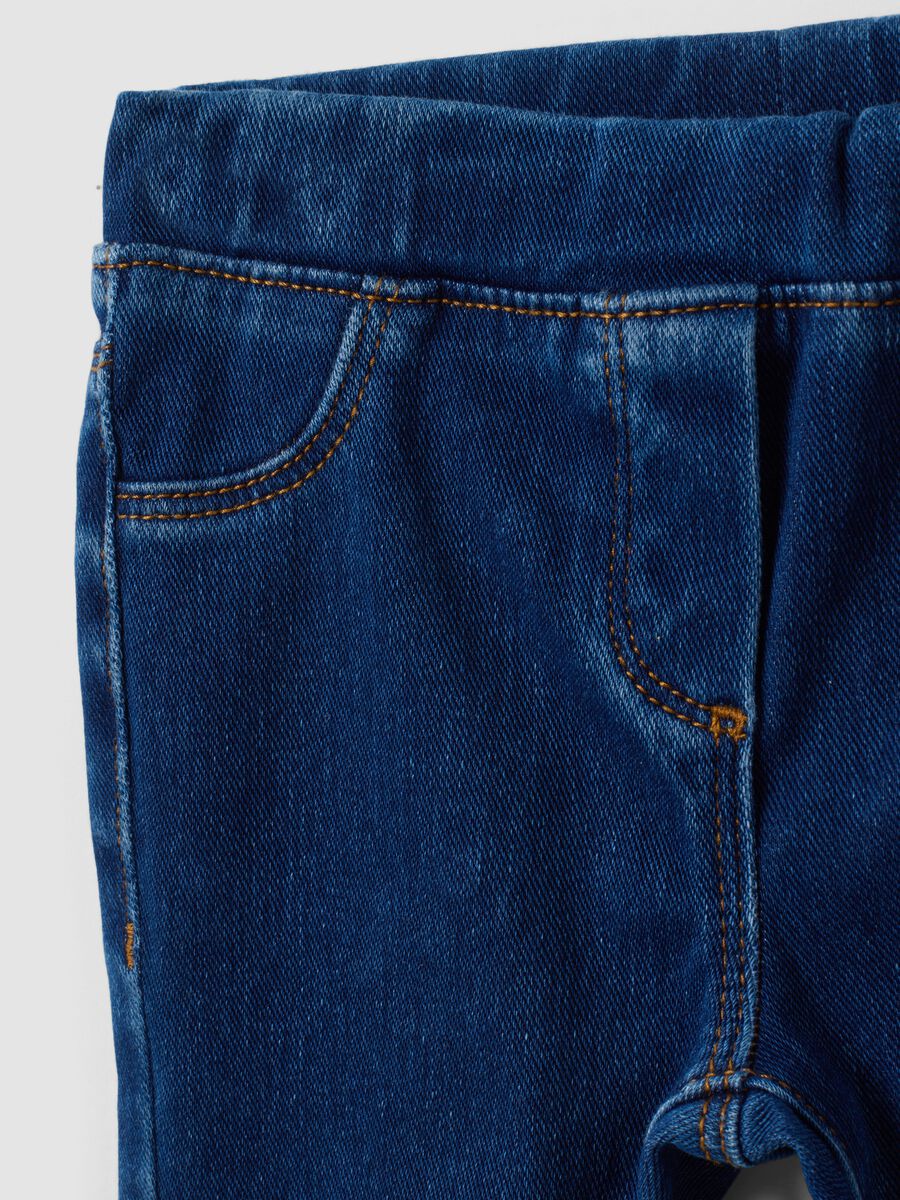 Jeggings blu in cotone elasticizzato flare fit per bimba_2