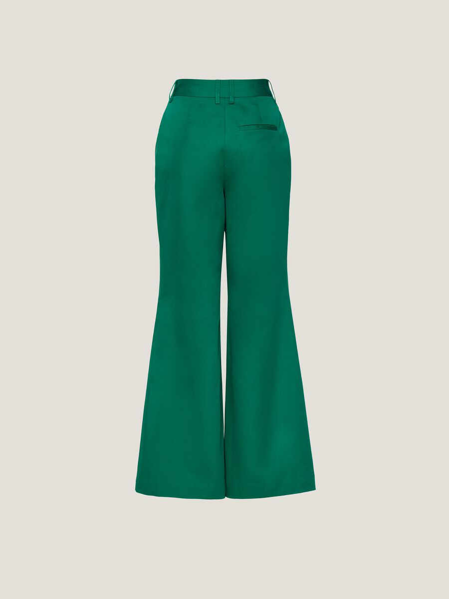 Flare-fit trousers in poplin_5