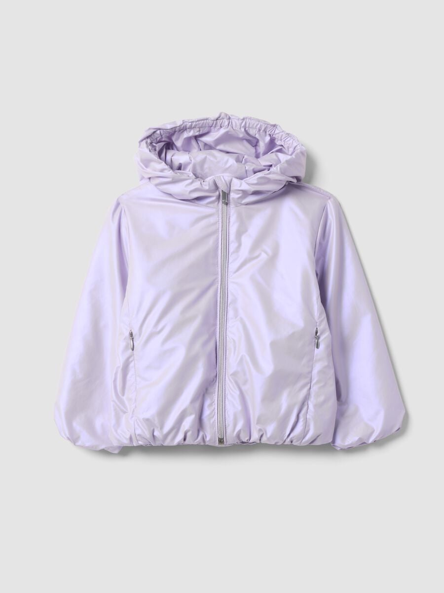 Violette wattierte Jacke mit Kapuze und Reissverschluss, Regular Fit f&uuml;r Baby-M&auml;dchen_0