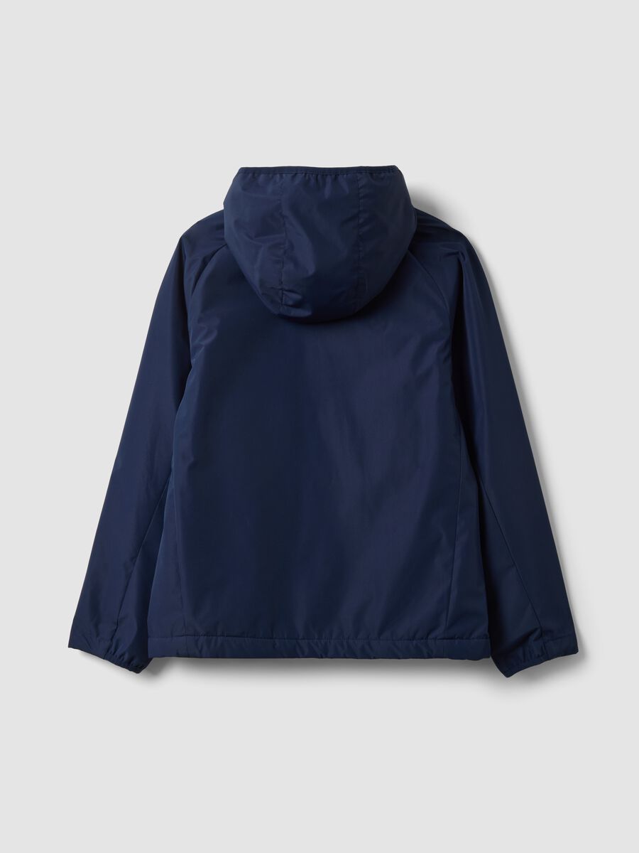 Blue boys&rsquo; rain jacket with hood and zip_1