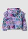 Giacca antipioggia multicolor con cappuccio e fantasia per bambina_1