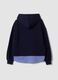 Felpa blu in misto cotone con cappuccio e finta camicia_6