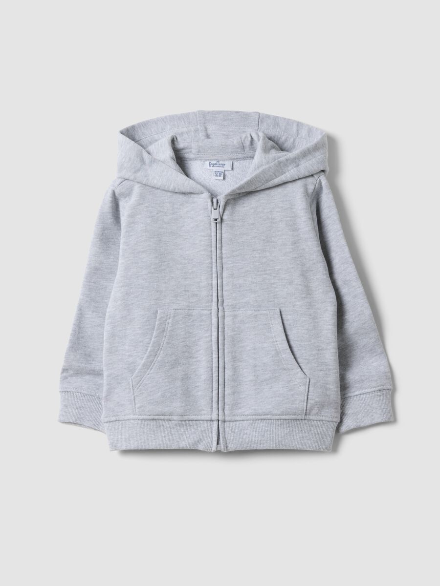 Sudadera gris con capucha de algod&oacute;n org&aacute;nico puro, corte regular, para ni&ntilde;o_0