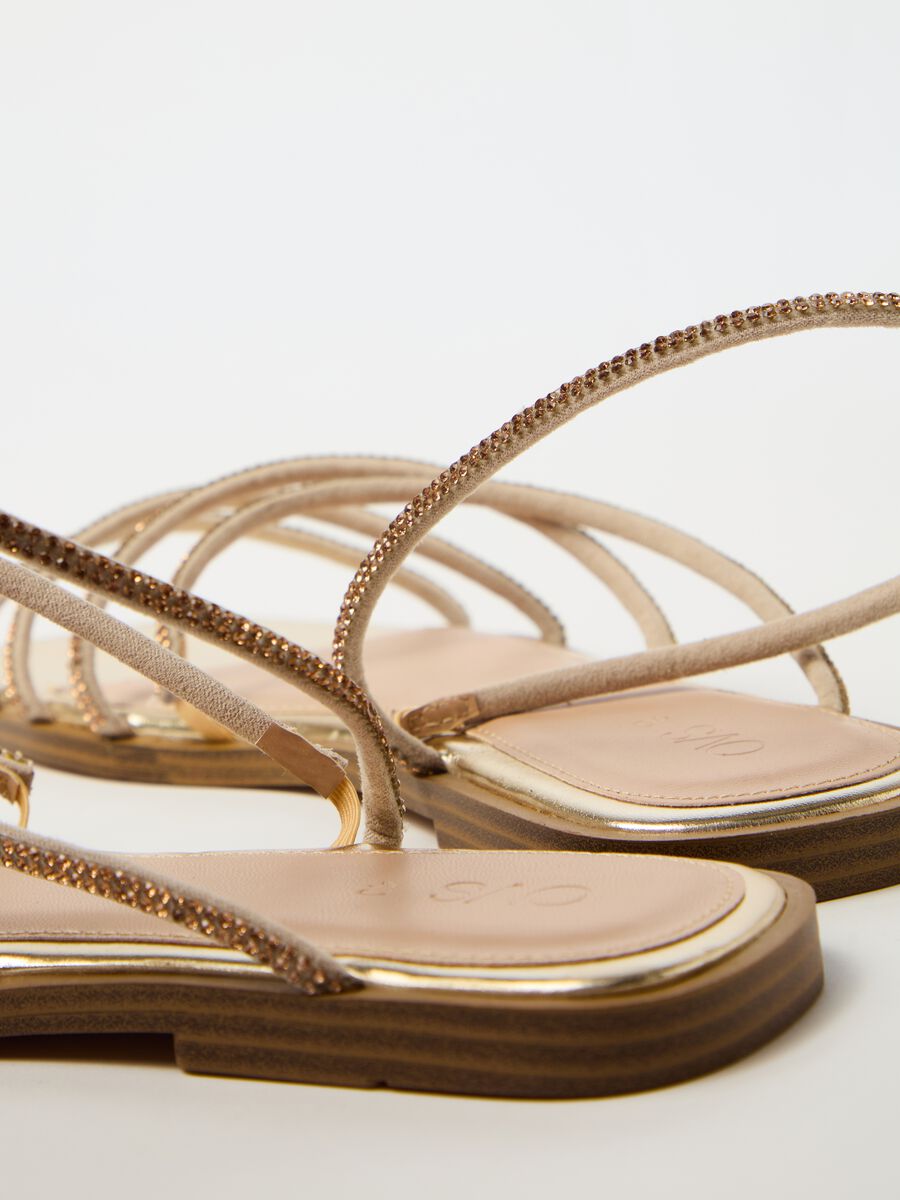 Flat sandals with diamanté straps_1