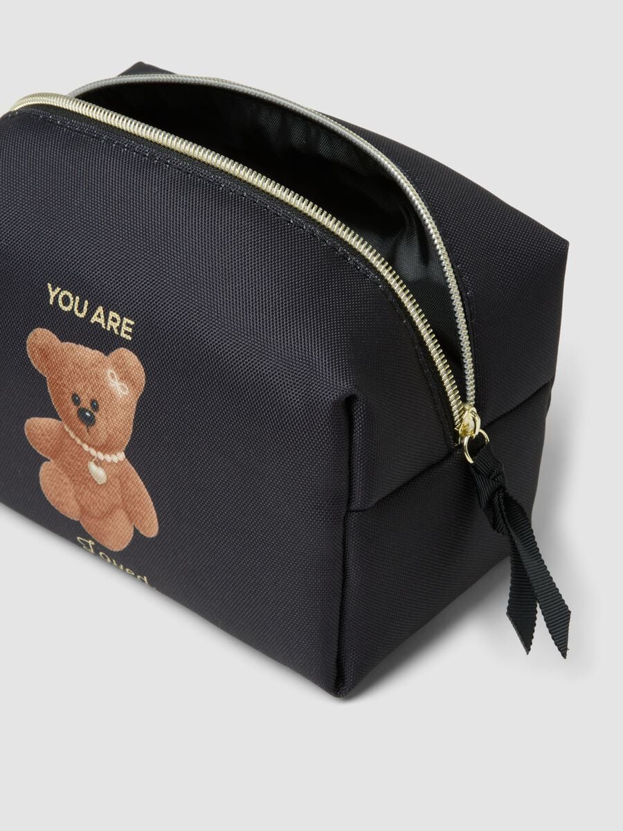 Black teddy-print beauty case_2