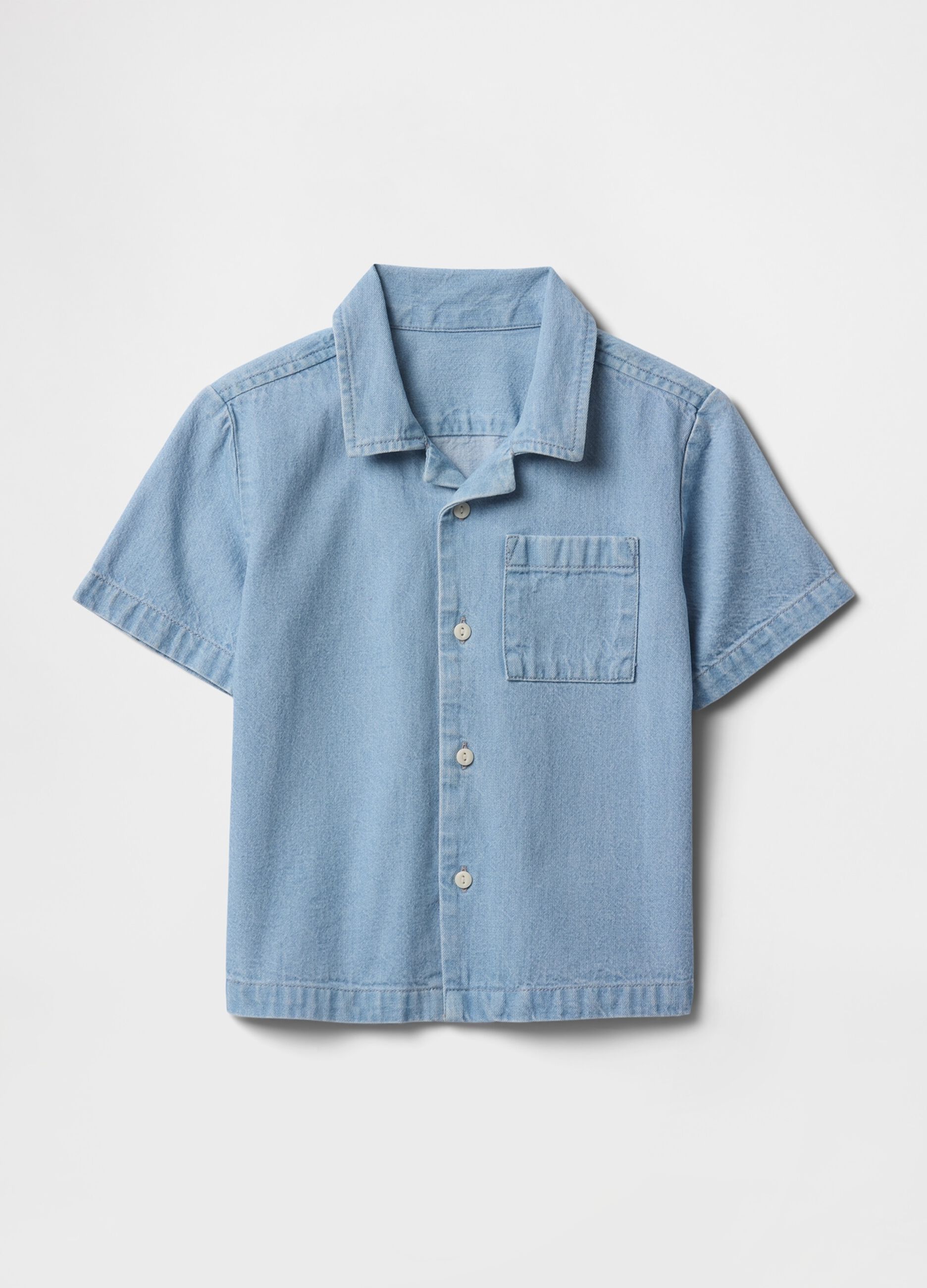 Kurzarm-Denimhemd f&uuml;r Kinder
