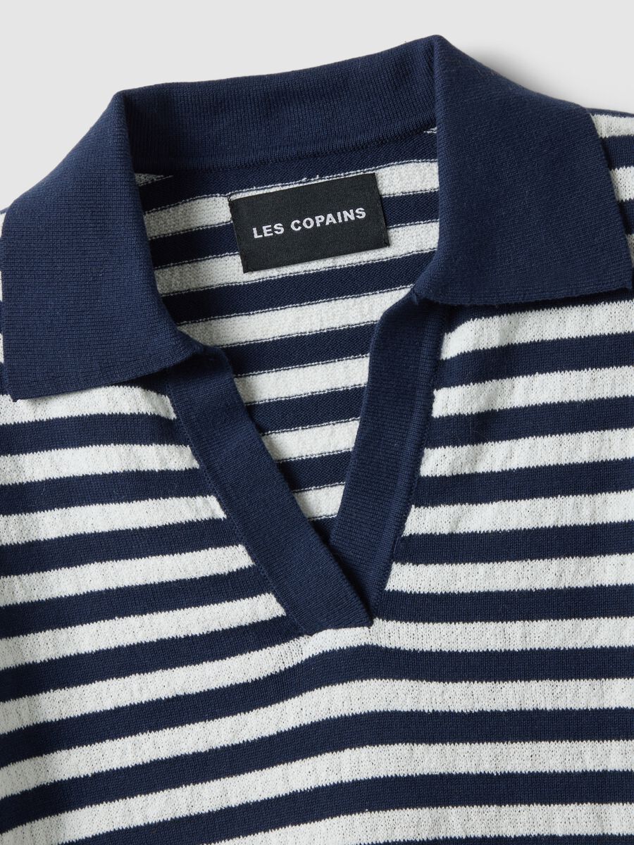 Regular fit multicolour striped cotton blend jumper_1