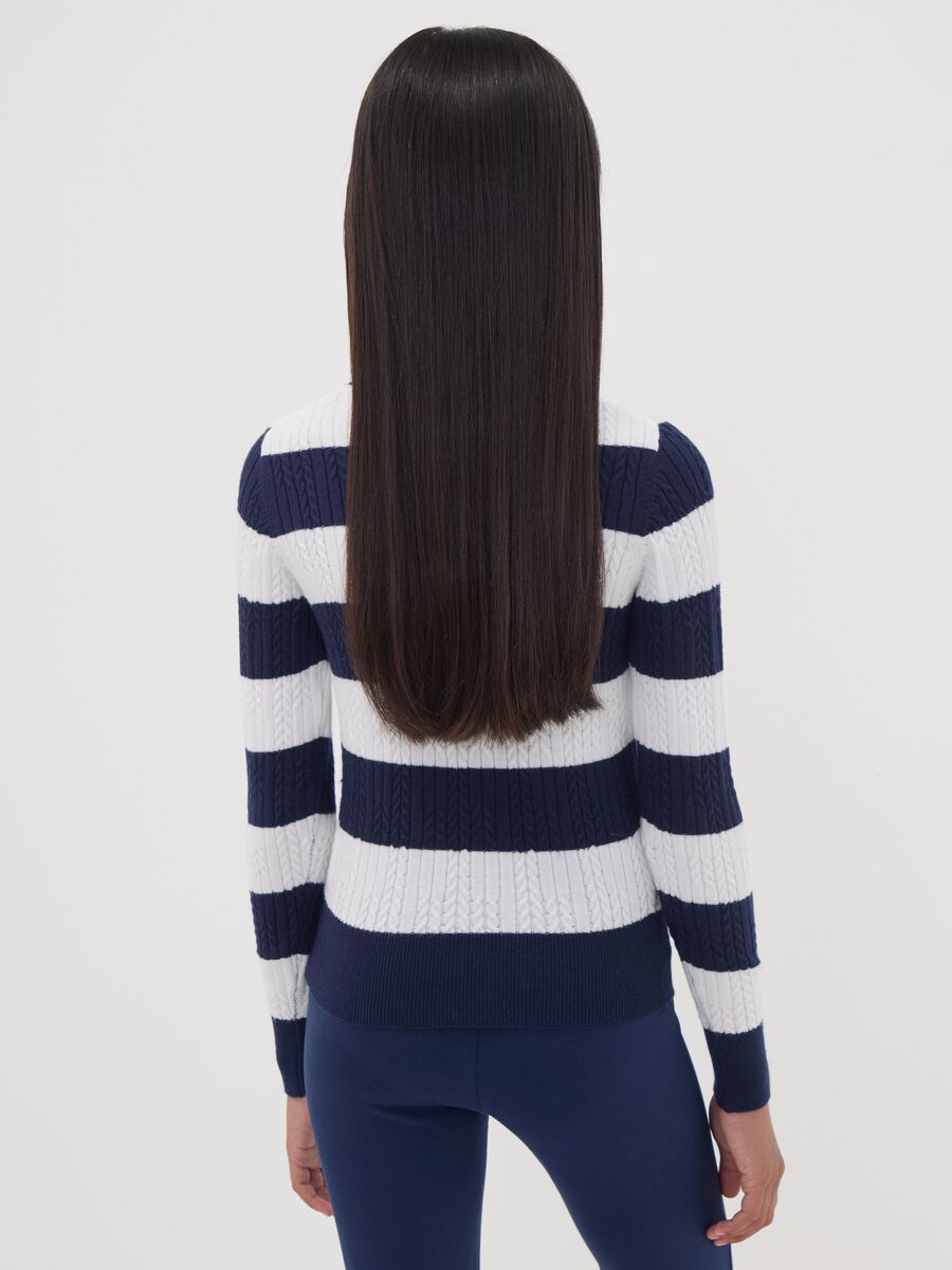 Girls&rsquo; multicolour striped viscose-blend boat-neck jumper_1