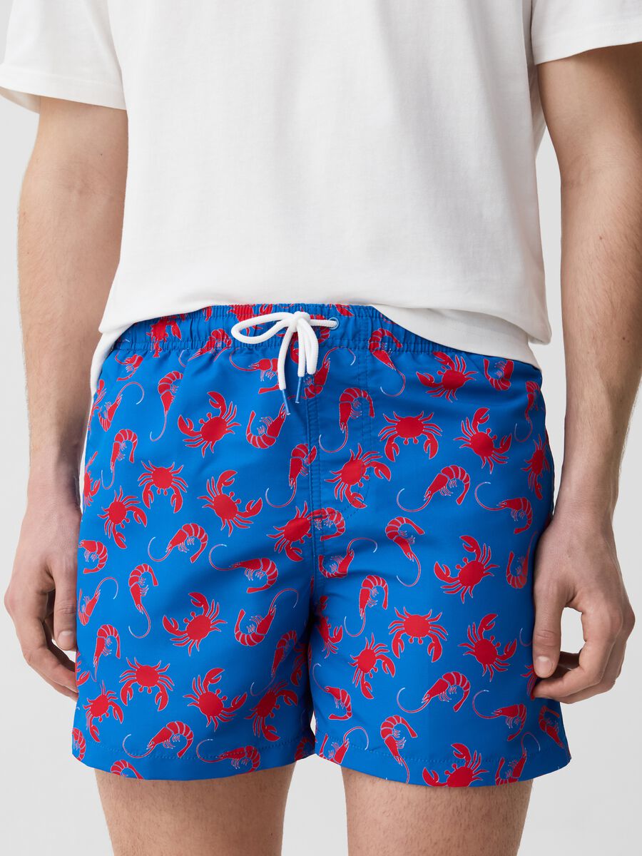 Swimming trunks with crabs print_1