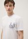 Wei&szlig;es T-Shirt aus reiner Baumwolle mit Frontprint, Regular Fit_2
