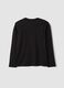 T-shirt nera in puro cotone organico con girocollo_2