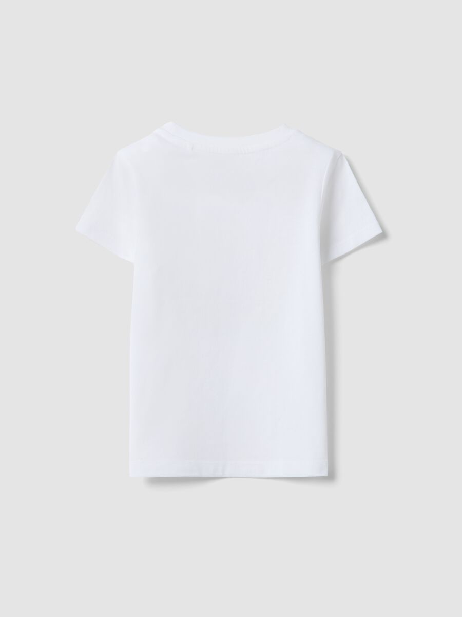 White pure cotton regular fit t-shirt with print for girls_1