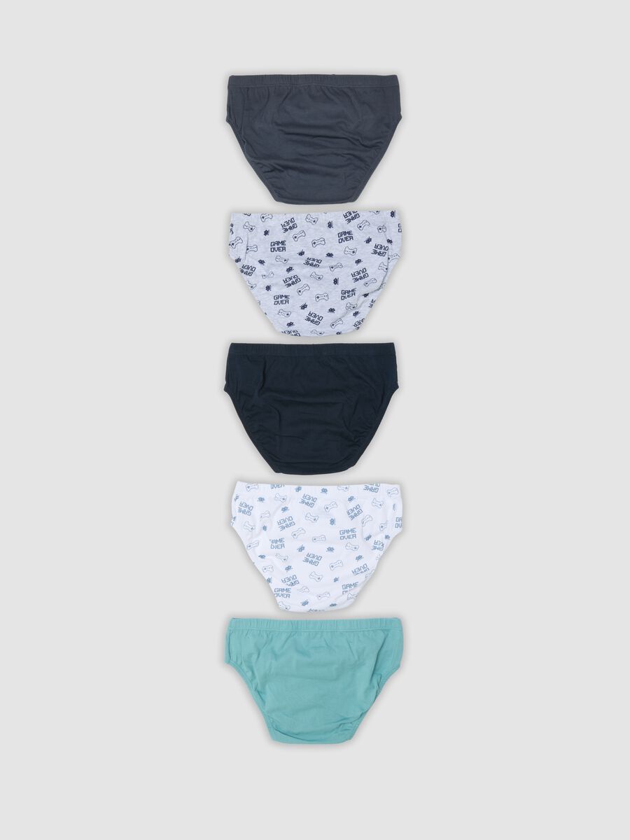 Lot de cinq slips multicolores en pur coton bio sur le th&egrave;me des jeux vid&eacute;o_1