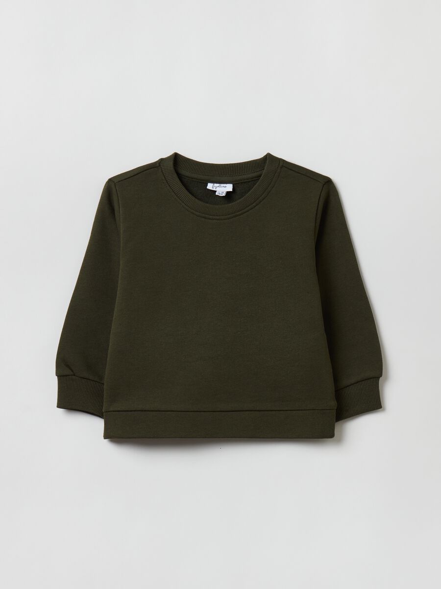 Cotton sweatshirt with round neck_0