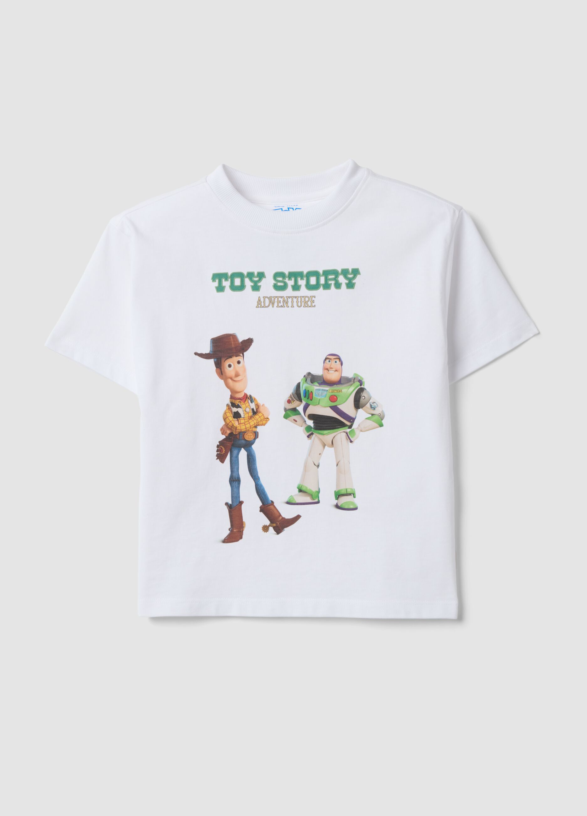 T-shirt bianca in puro cotone con stampa Toy Story per bambino